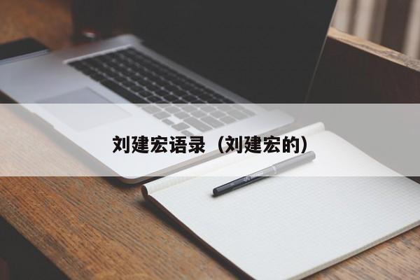 刘建宏语录（刘建宏的）